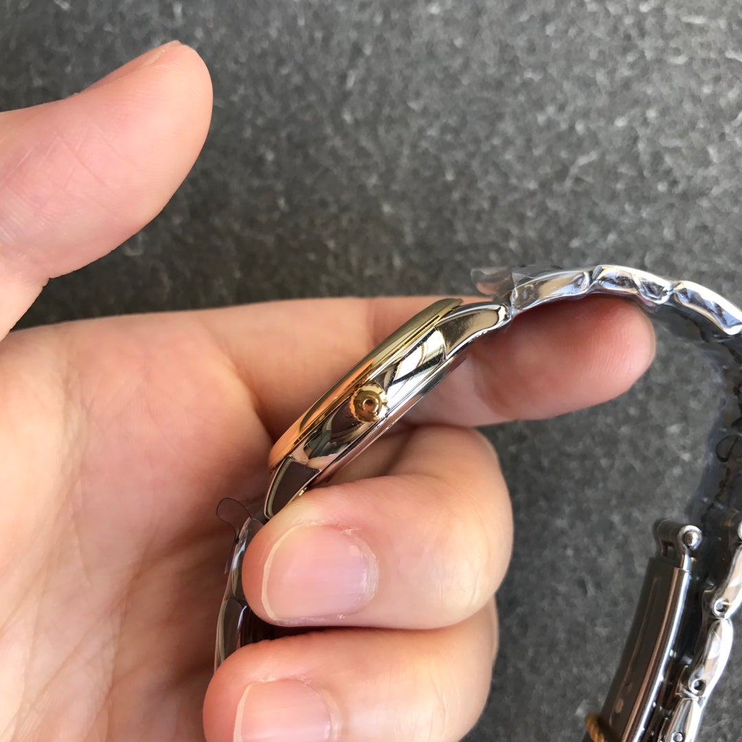 DEVILLE PRESTIGE 27MM QUARTZ GOLD STEEL DIAMOND NUMERALS