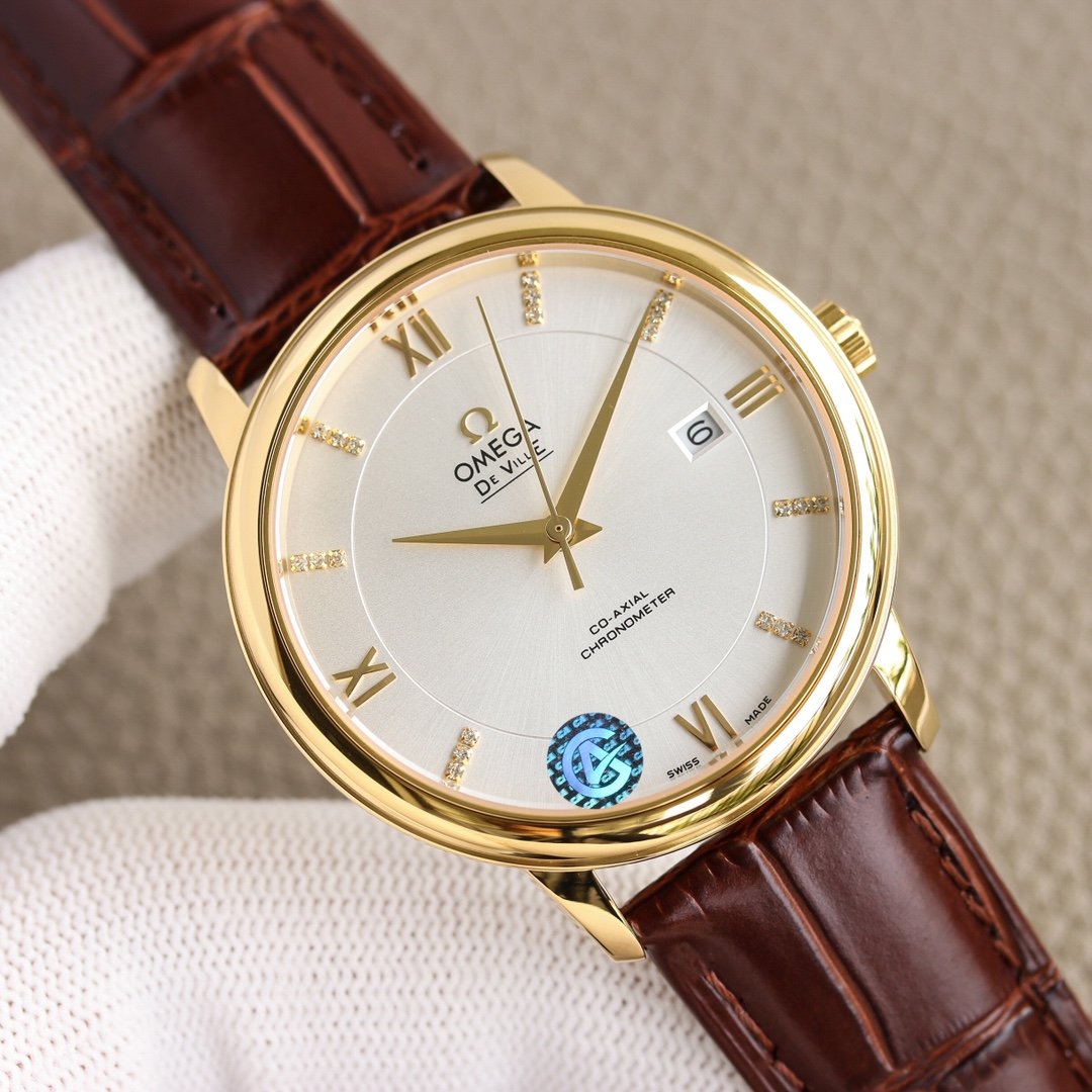 DE VILLE PRESTIGE 39.5 GOLD CASE WHITE DIAL