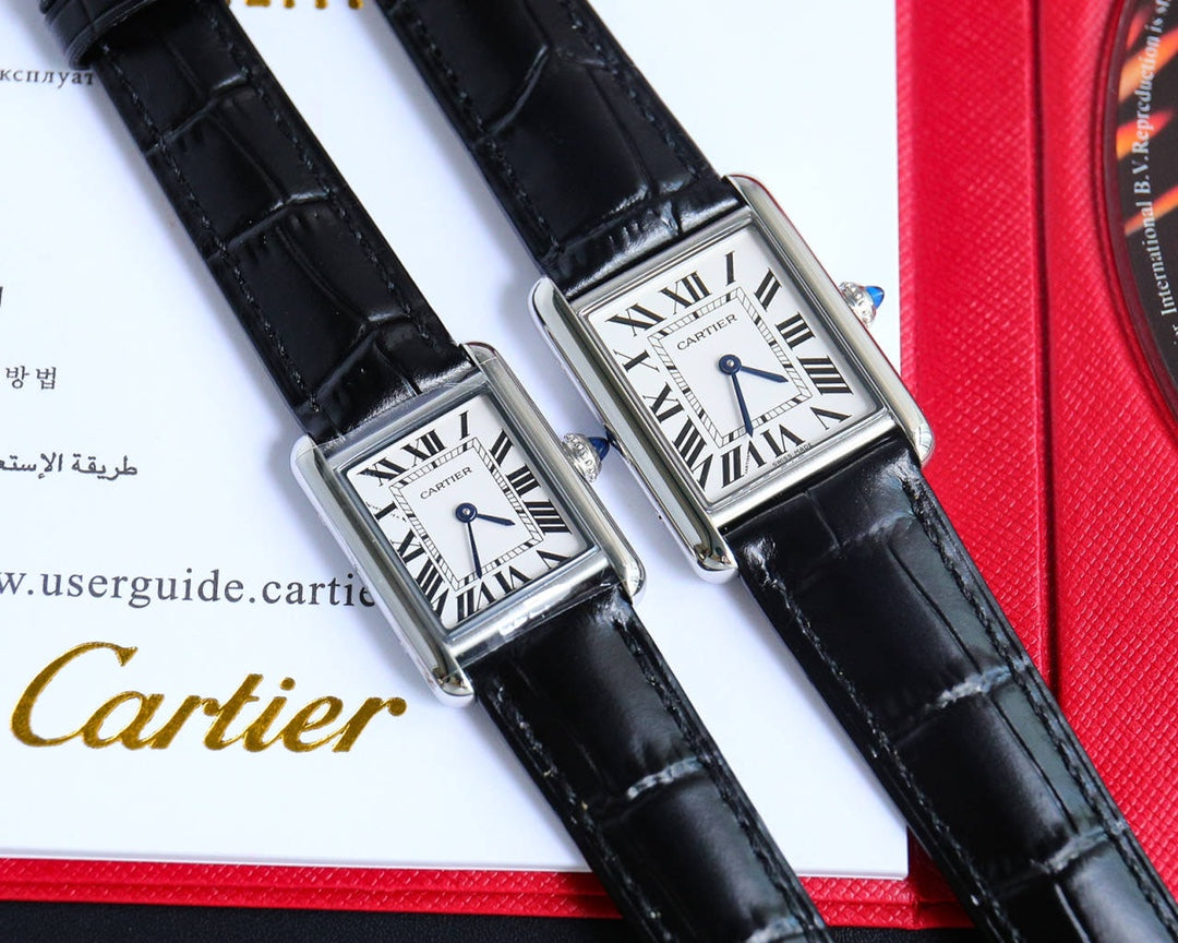 TANK MUST SMALL STEEL LEATHER STRAP WHITE DIAL