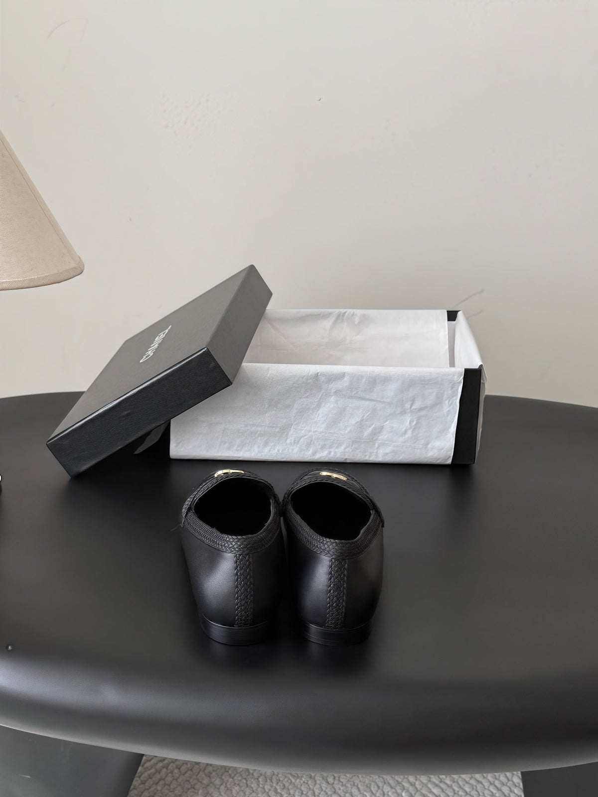 CC Quilted Logo Loafers Black Leather 914186