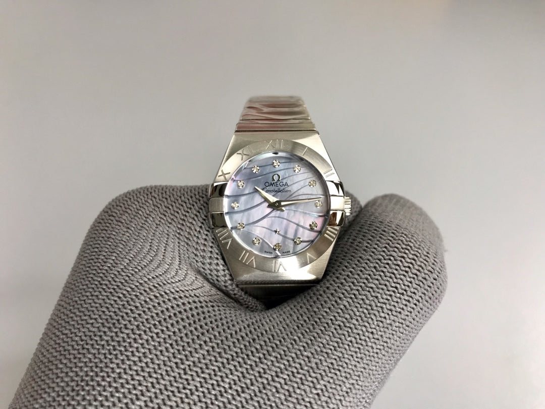 Omega Constellation 27mm Silver Mop Mother Pearl Dial