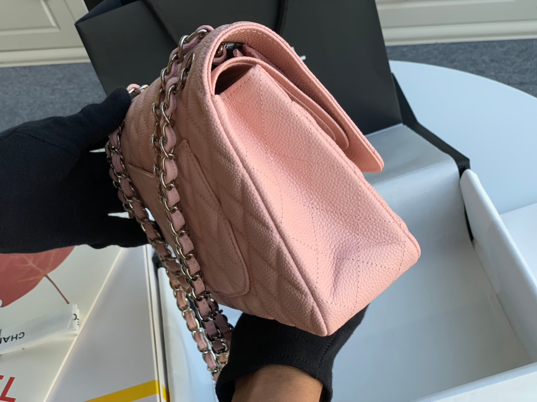 flap bag medium 25 pink caviar shw