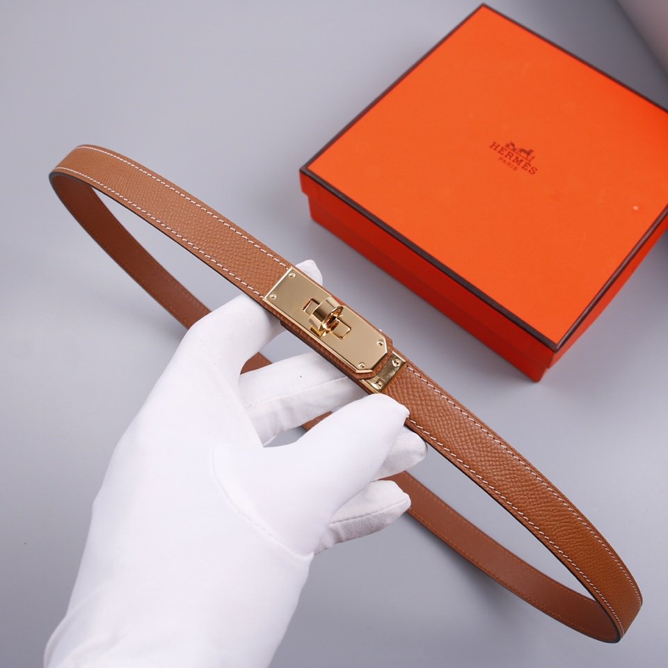 hm kelly belt 18mm gold calfskin pink gold buckle