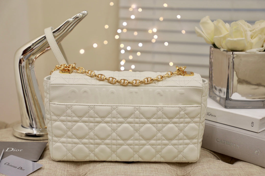 LARGE CARO BAG 28 WHITE CALFSKIN