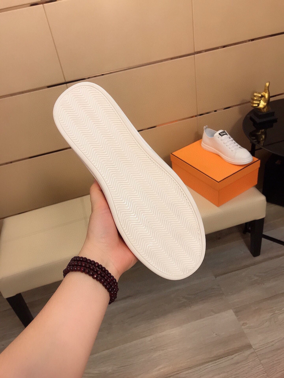 CD B23 LOW-TOP CIRCLE ICON SNEAKER WHITE CALFSKIN