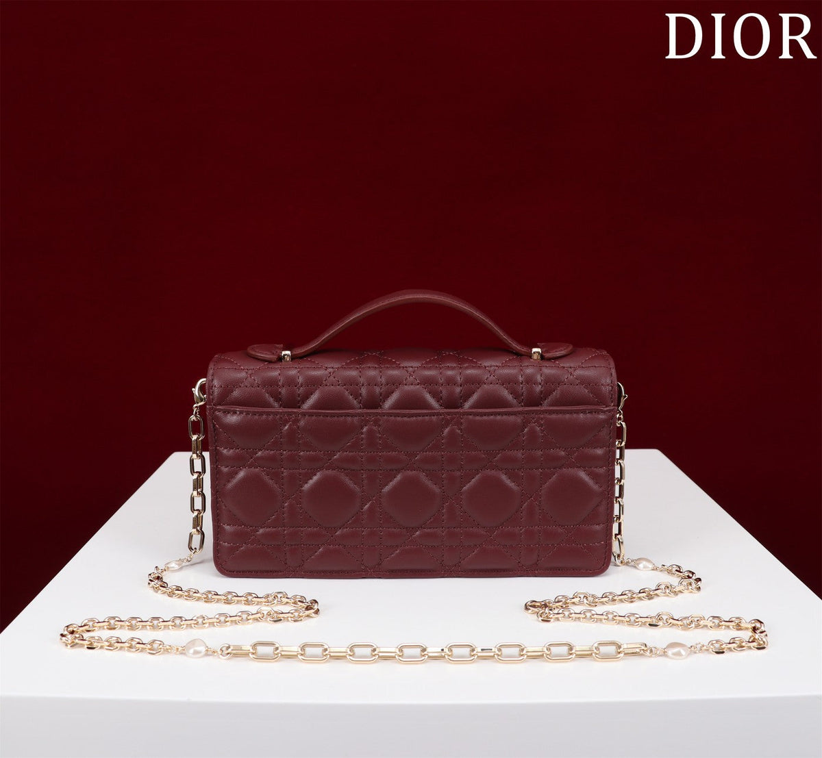 my cd mini 21 burgundy lambskin