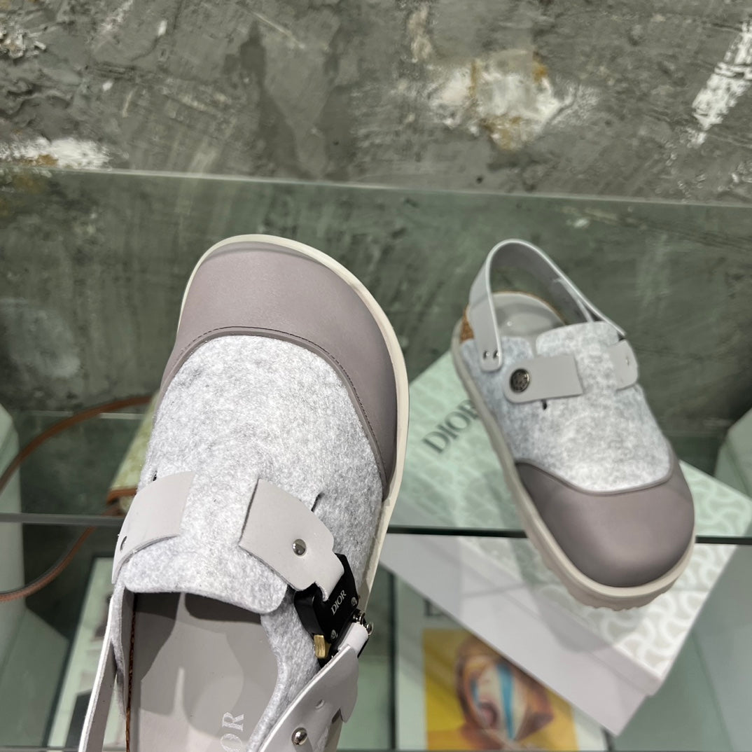 CD x Birkenstock Tokio Mule Grey White Felt Coth