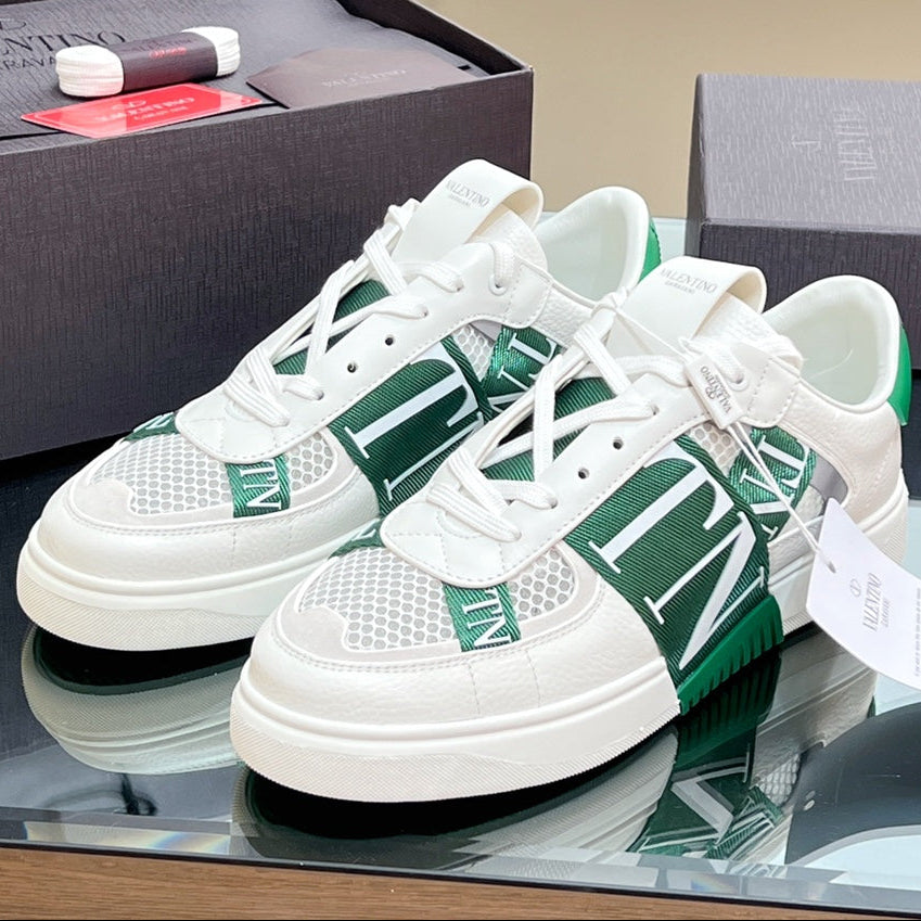 VT 2025 Sneakers White Green Mesh Calfskin Fabric 546972