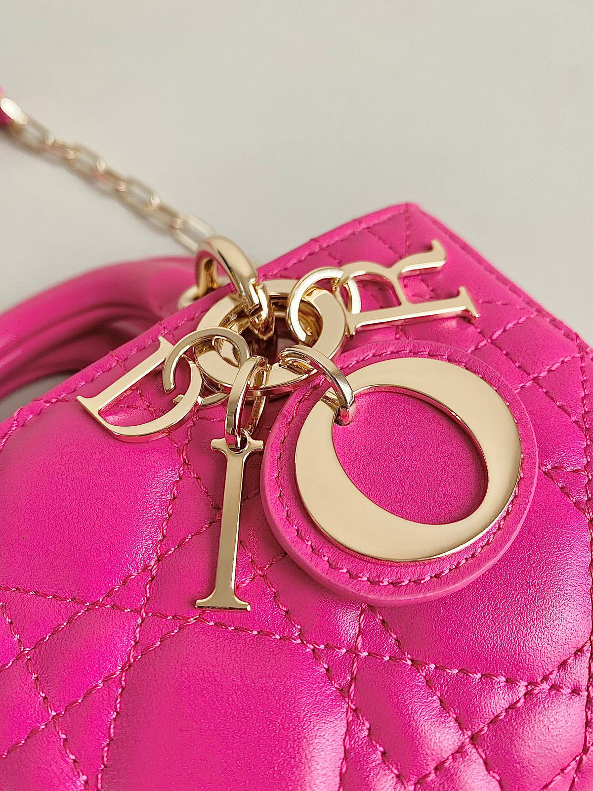 MINI D-JOY BAG 17 IN HOT PINK LAMBSKIN