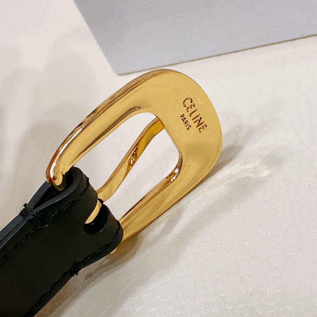 CEL 18mm Gold Belt Black Cowhide 176687