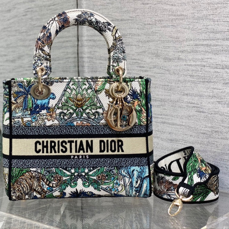CD Travel Star Green 24 Lady Dior Bag Canvas 336666