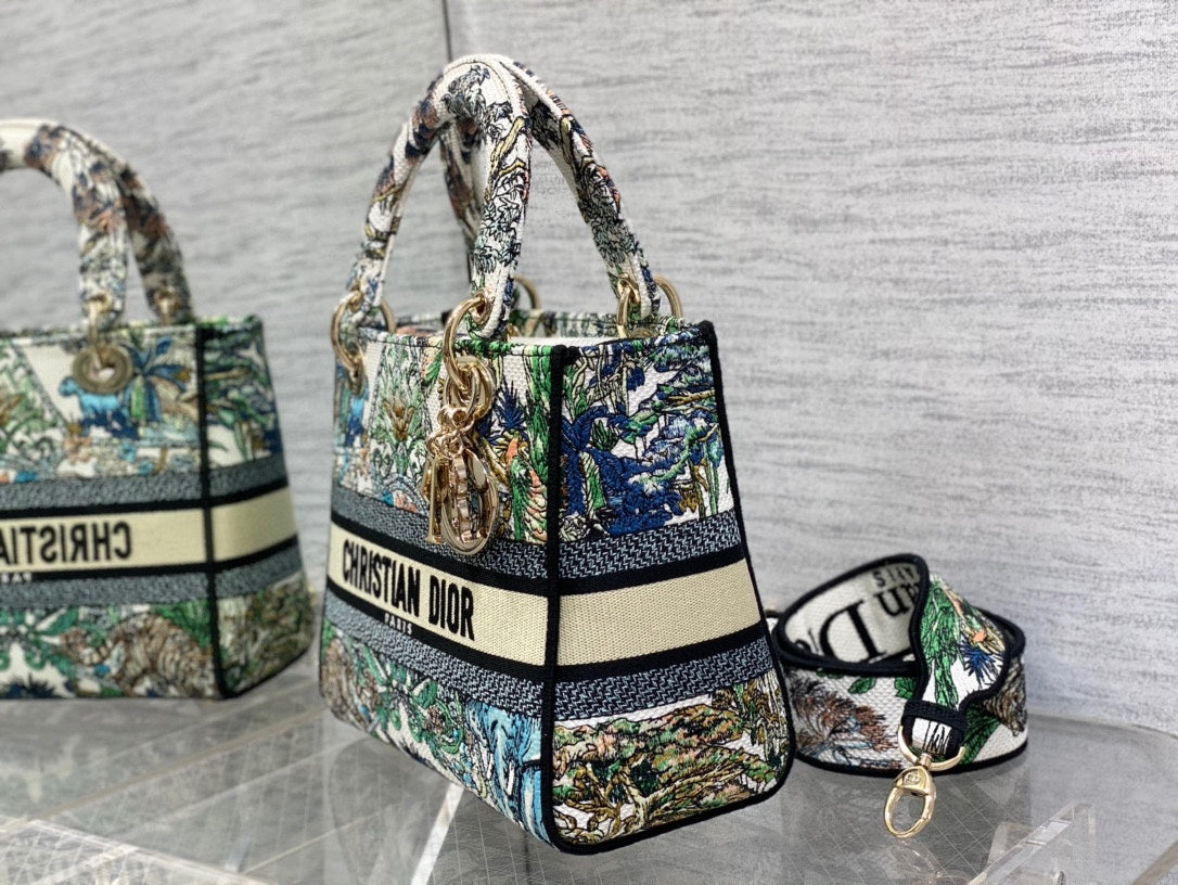 CD Travel Star Green 24 Lady Dior Bag Canvas 336666