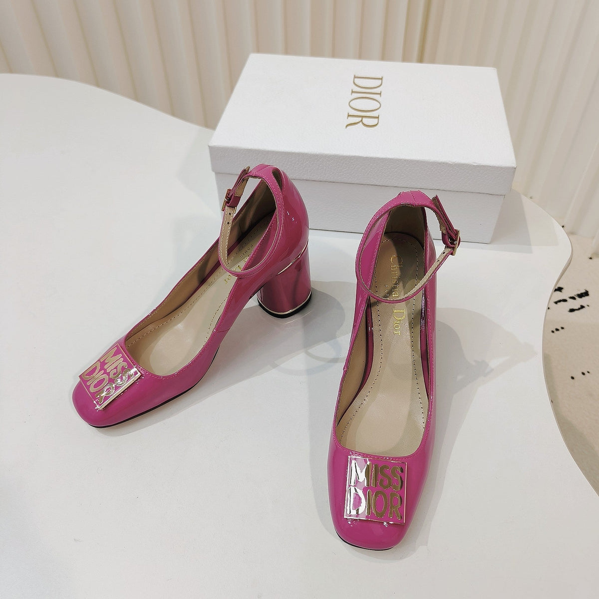 CD Miss Dior Pump 85mm In Deep Pink Cowhide 111337