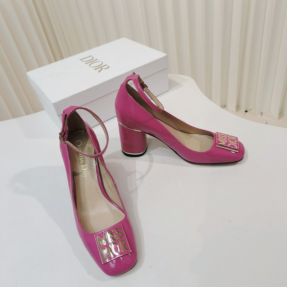 CD Miss Dior Pump 85mm In Deep Pink Cowhide 111337