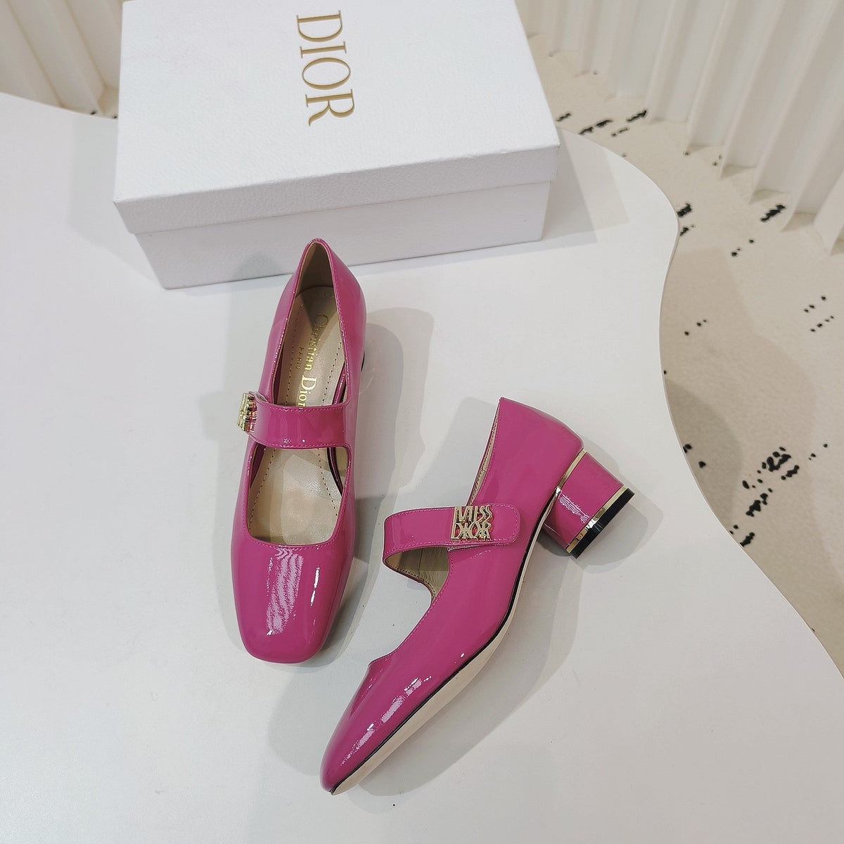 Miss Dior Pump 40mm In Deep Pink Cowhide 111346