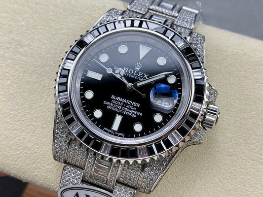 Rolex Submariner Date Black Dial Full Diamond