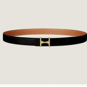 HM Mors H buckle & Reversible 24 mm belt Black Brown leather 125350