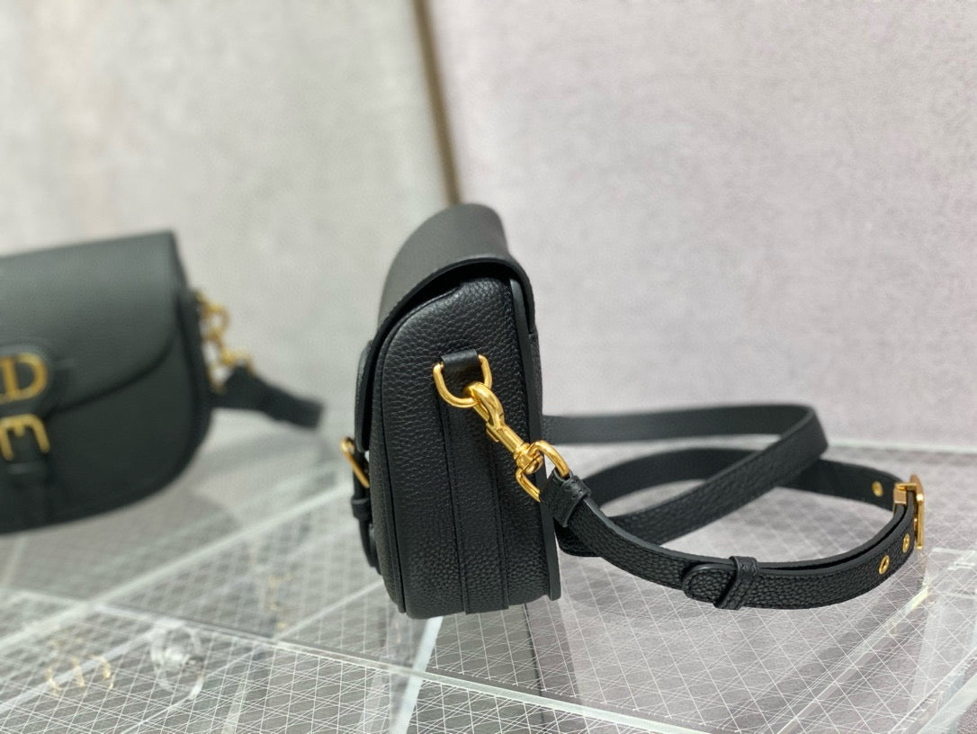 CD Medium Bobby Bag Black Calfskin Ghw