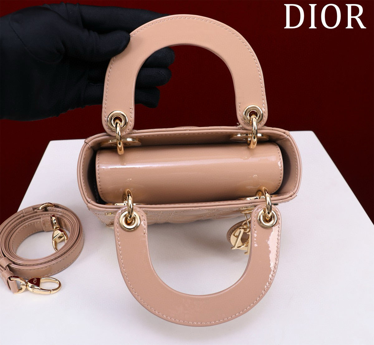 Mini Lady 17 My ABC Light Pink Patent Calfskin