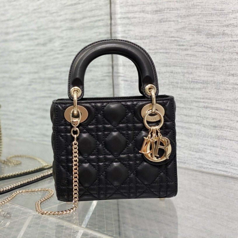 Mini Lady 17 My ACB Black Lambskin Light Gold Hardware