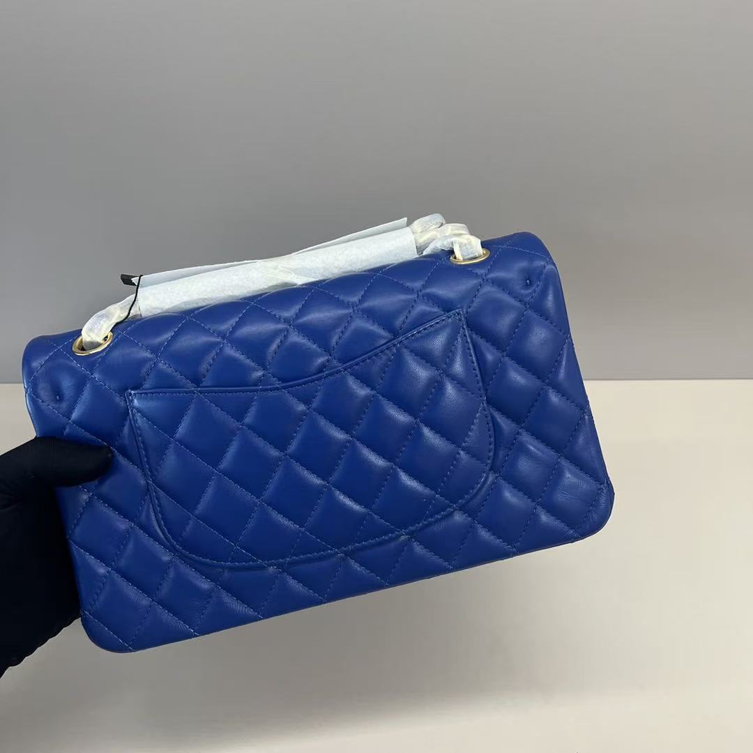 Chanel 2025 Classic Flap Bag 25cm Blue Lambskin