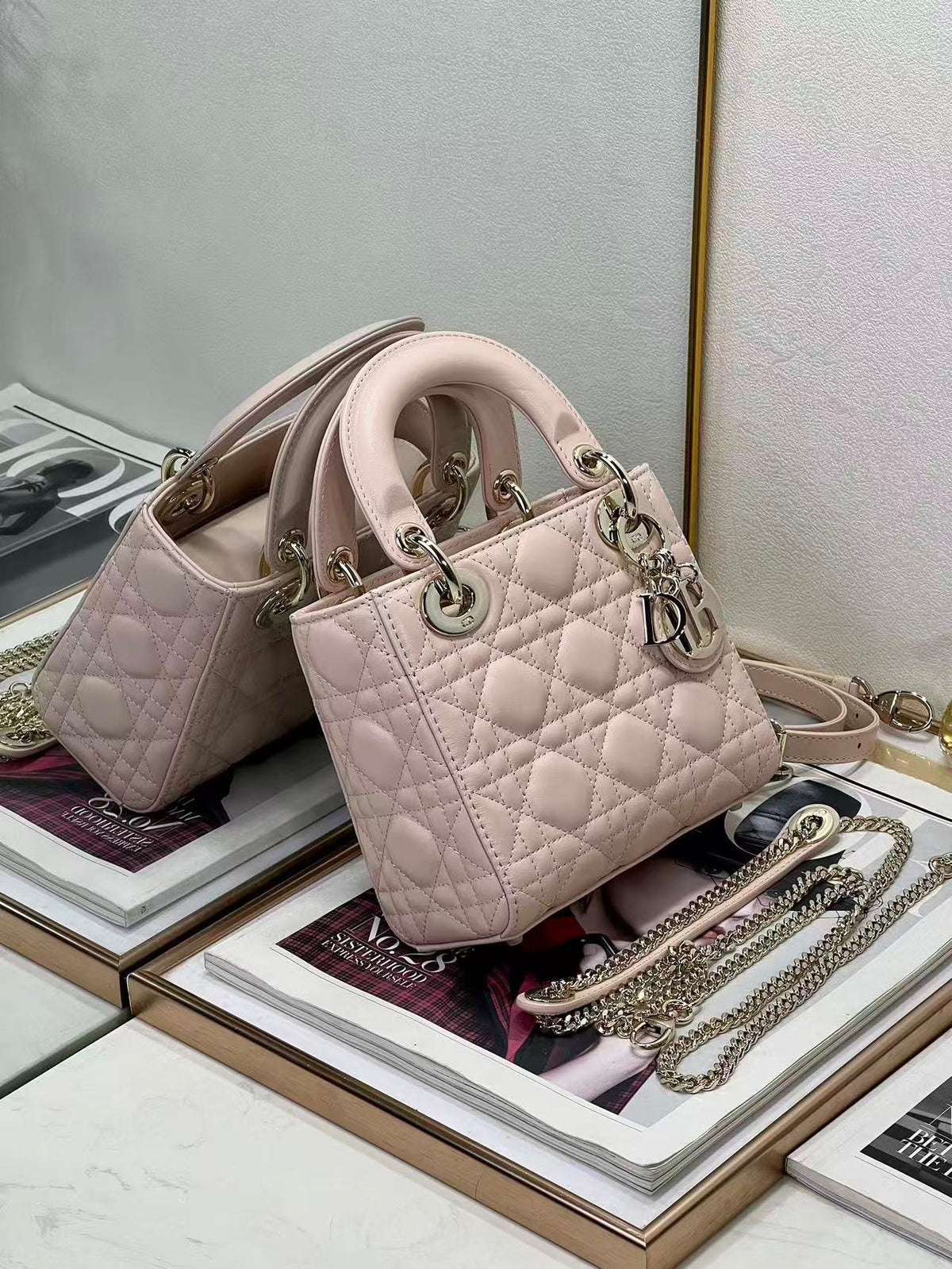 CD Sac Lady Dior Power Pink Lamskin