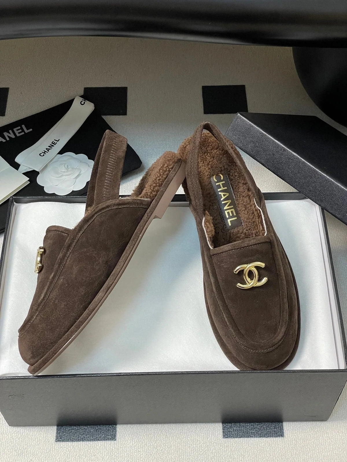 Chanel 2026 Loafer Suede Lambskin Fur 356382