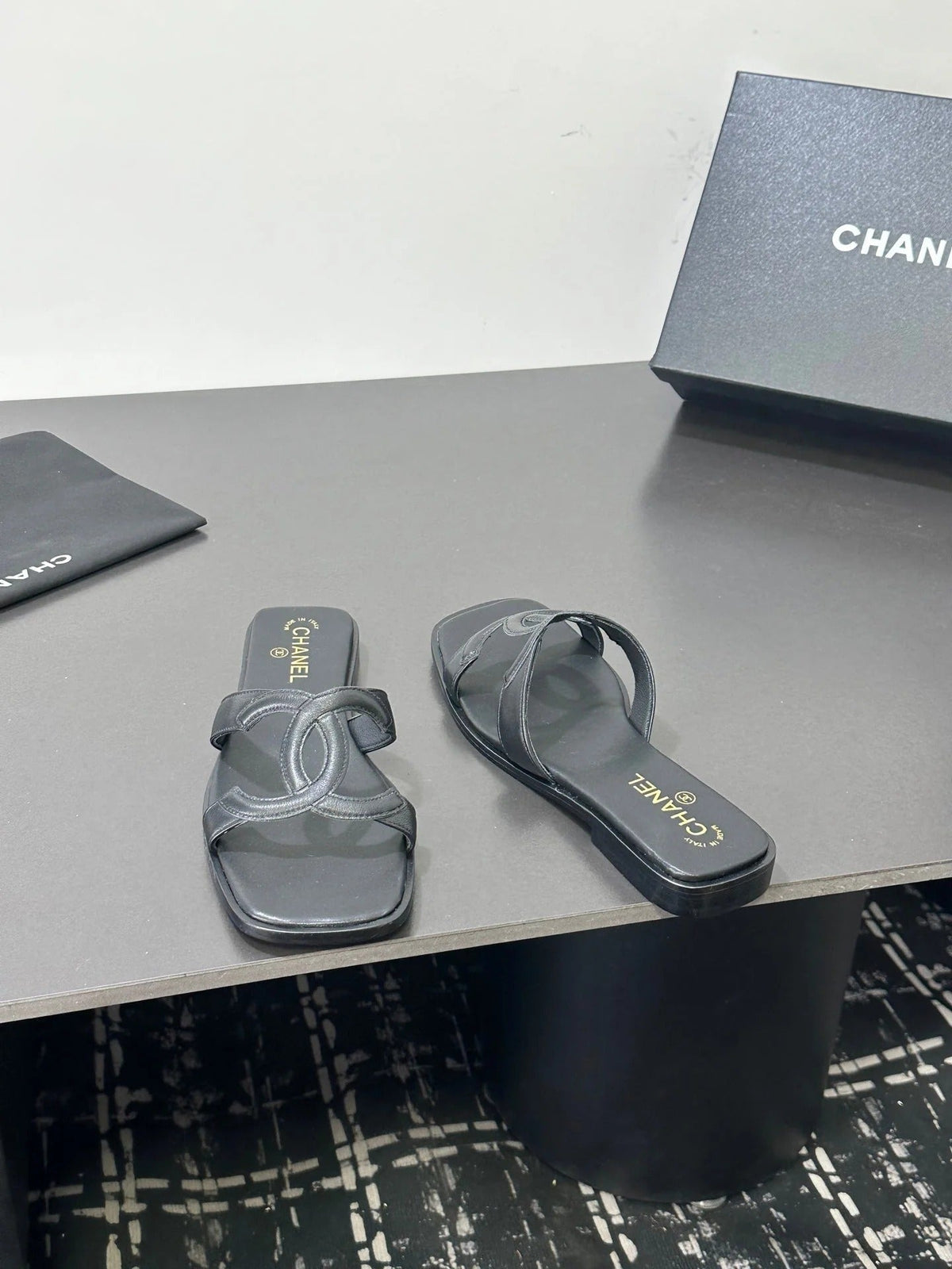 Chanel 2026 Double C Slipper Suede Lambskin 666875