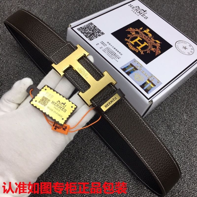HM Original Belt 38mm Black Cowhide Gold Buckle 620253