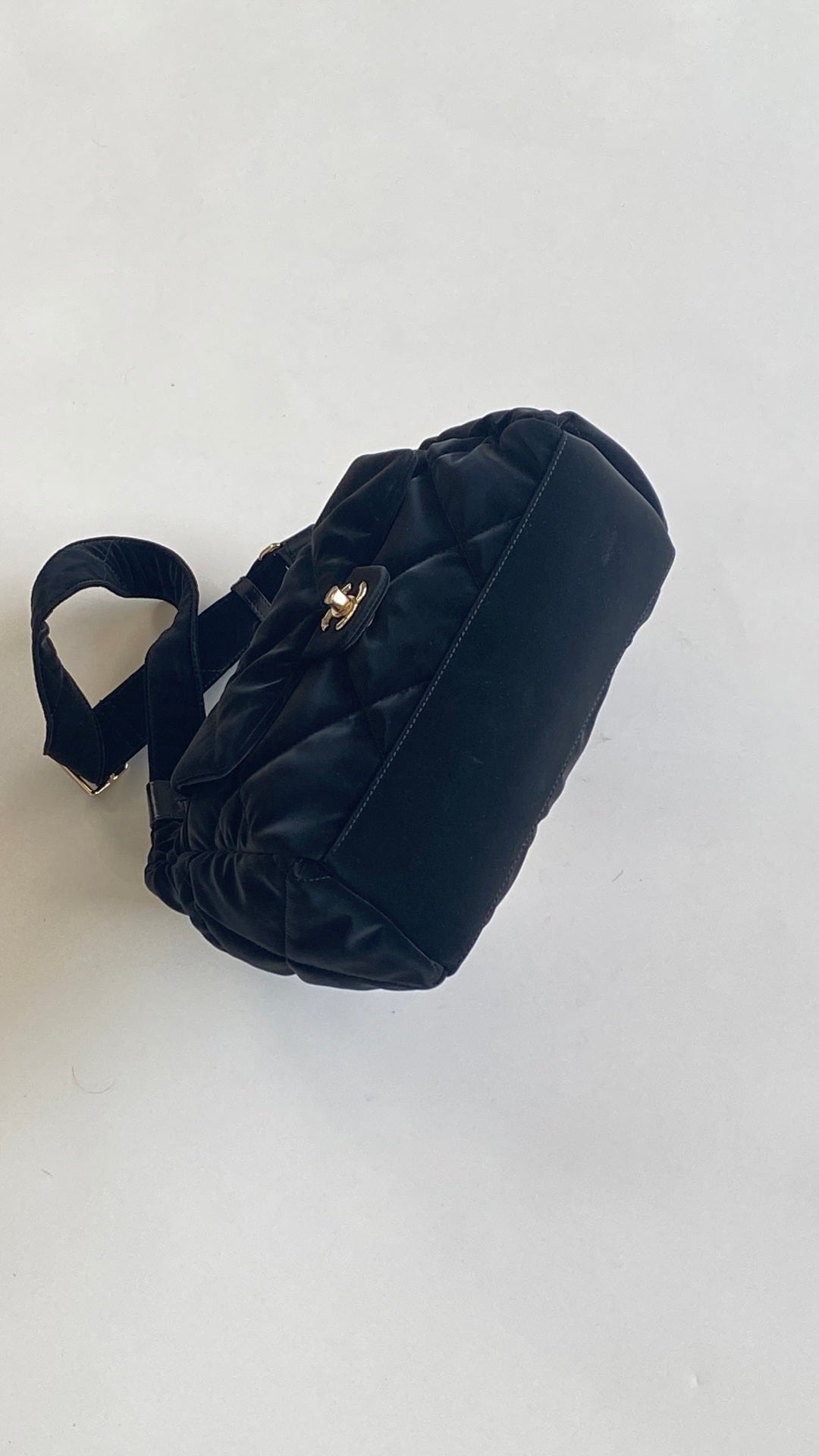 Chanel 25 Bowling Bag 32cm Black Velvet