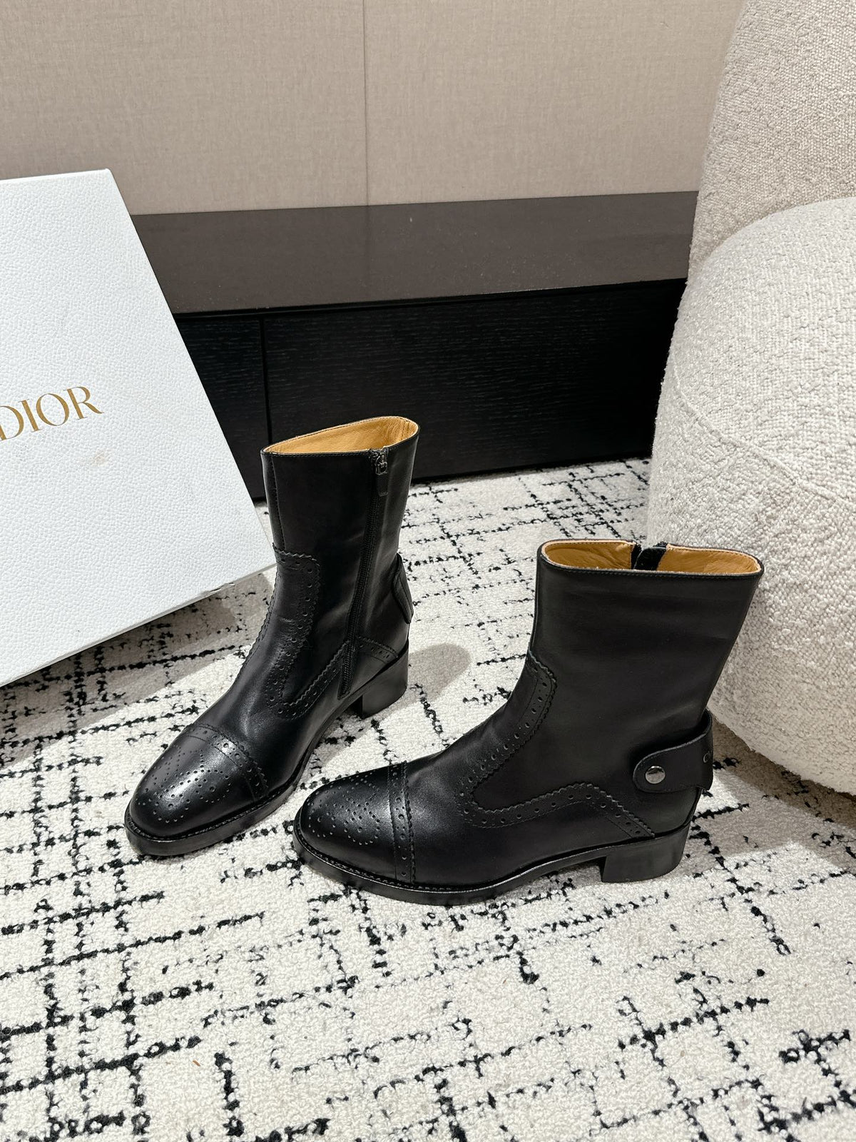 CD Ankle Boots Black Classic Pattern Calfskin