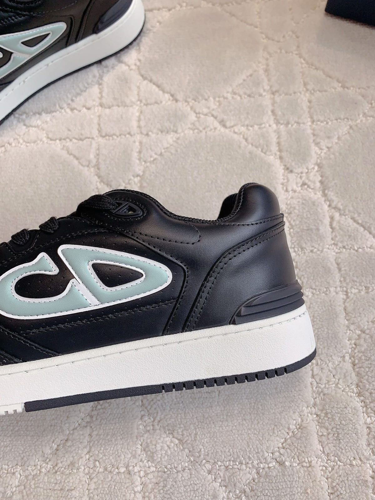 CD AND STONE ISLAND B57 Low-Top Sneaker – Limited And Numbered Edition Black And Light Green Calfskin