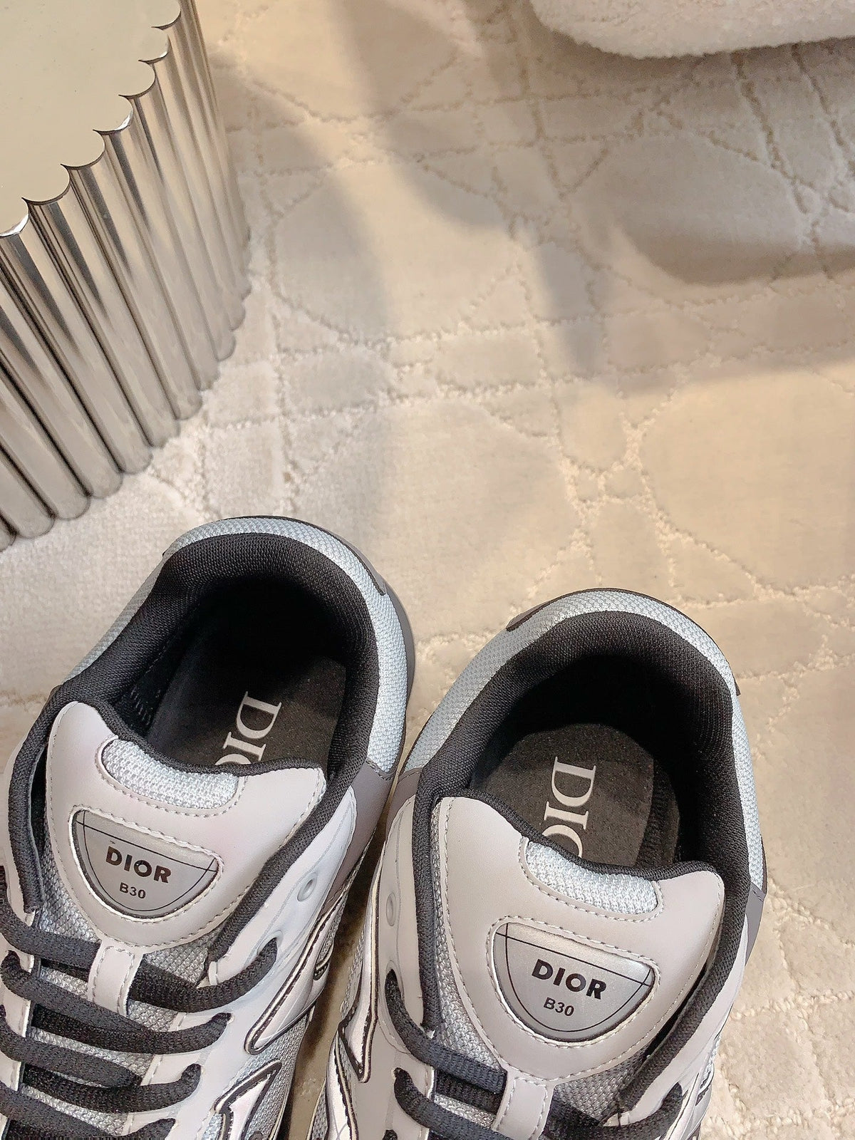 CD B30 Sneaker Grey Blue Mix Grey Black Polyester Mesh Fabric And Calfskin