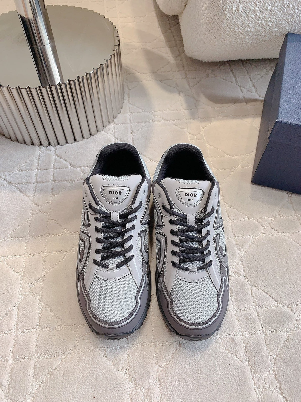 CD B30 Sneaker Grey Blue Mix Grey Black Polyester Mesh Fabric And Calfskin