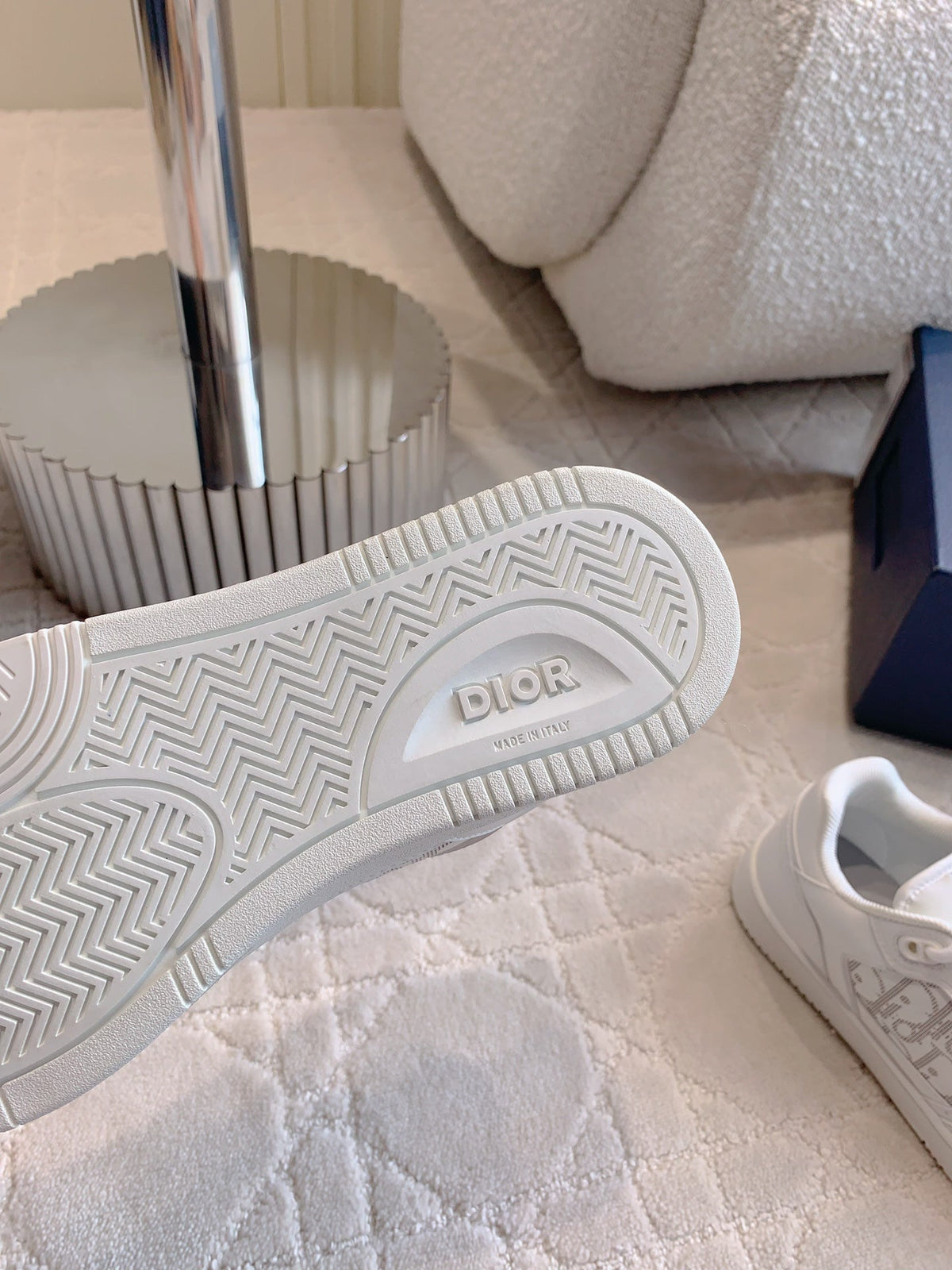 CD B27 Low-Top Sneaker White Print Calfskin