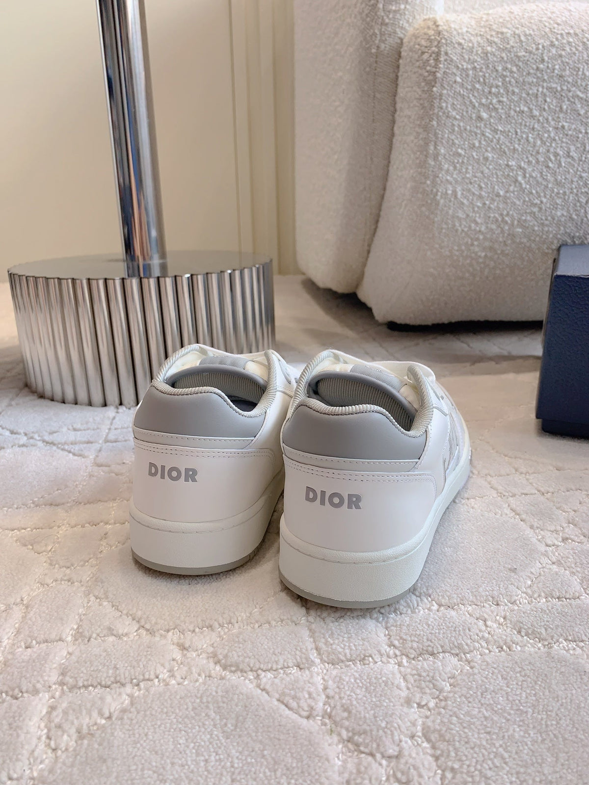 CD B27 Low-Top Sneaker White Grey Print Calfskin