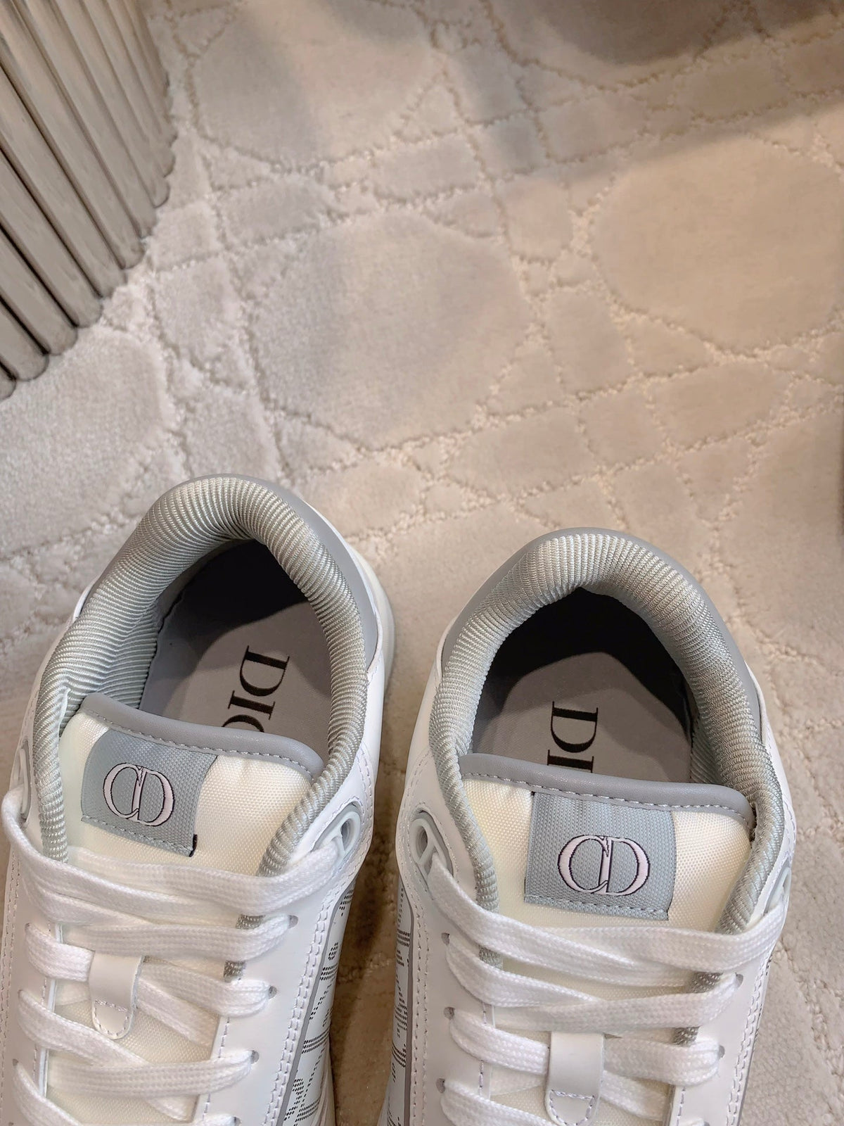 CD B27 Low-Top Sneaker White Grey Print Calfskin