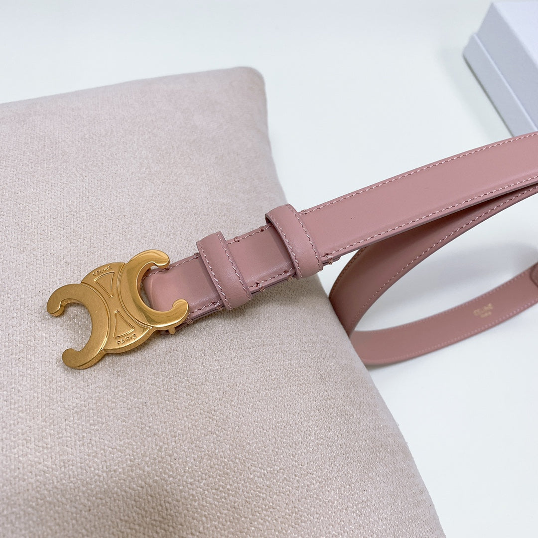 CEL 25mm Triomphe Belt Pink Taurillon Leather 176671