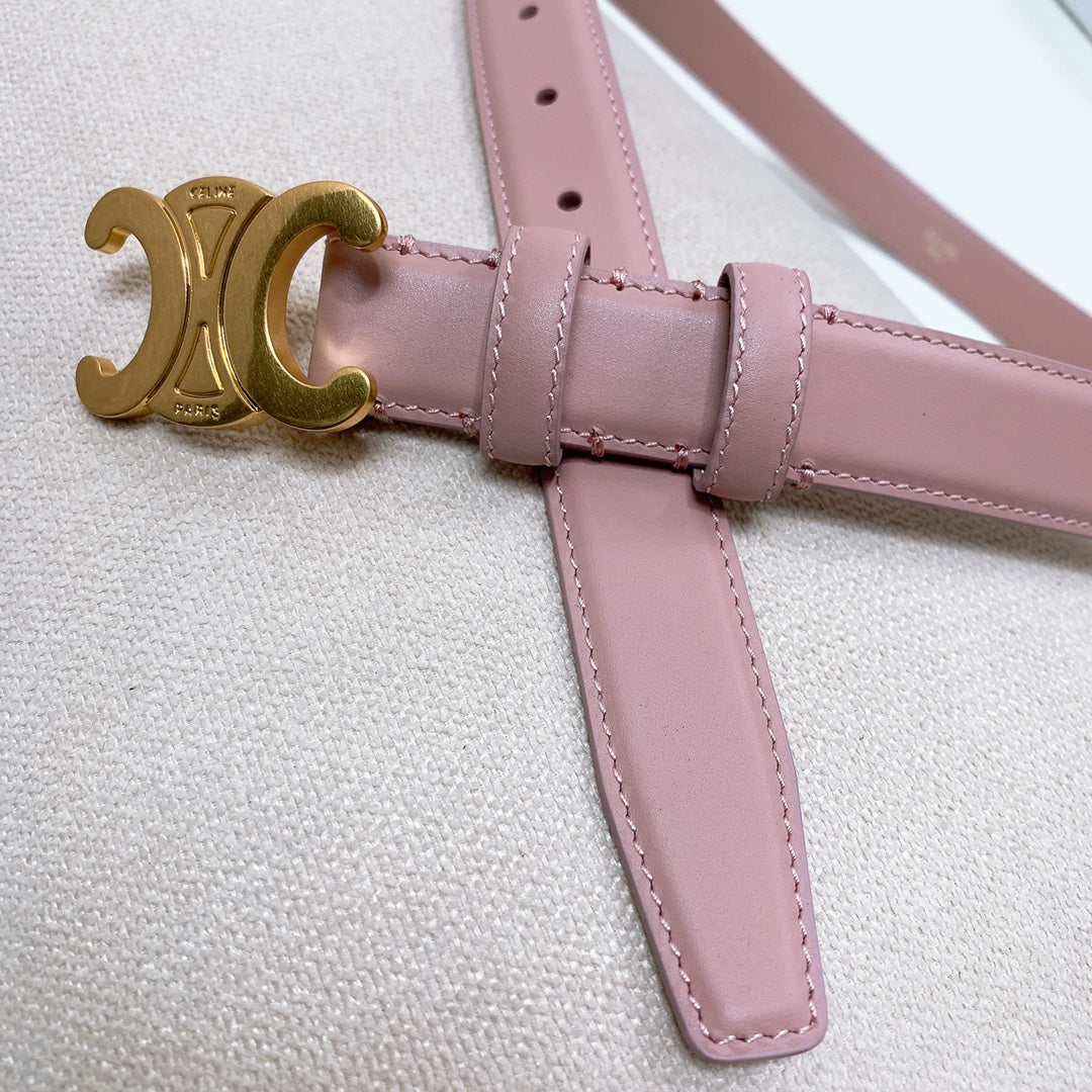 CEL 25mm Triomphe Belt Pink Taurillon Leather 176671