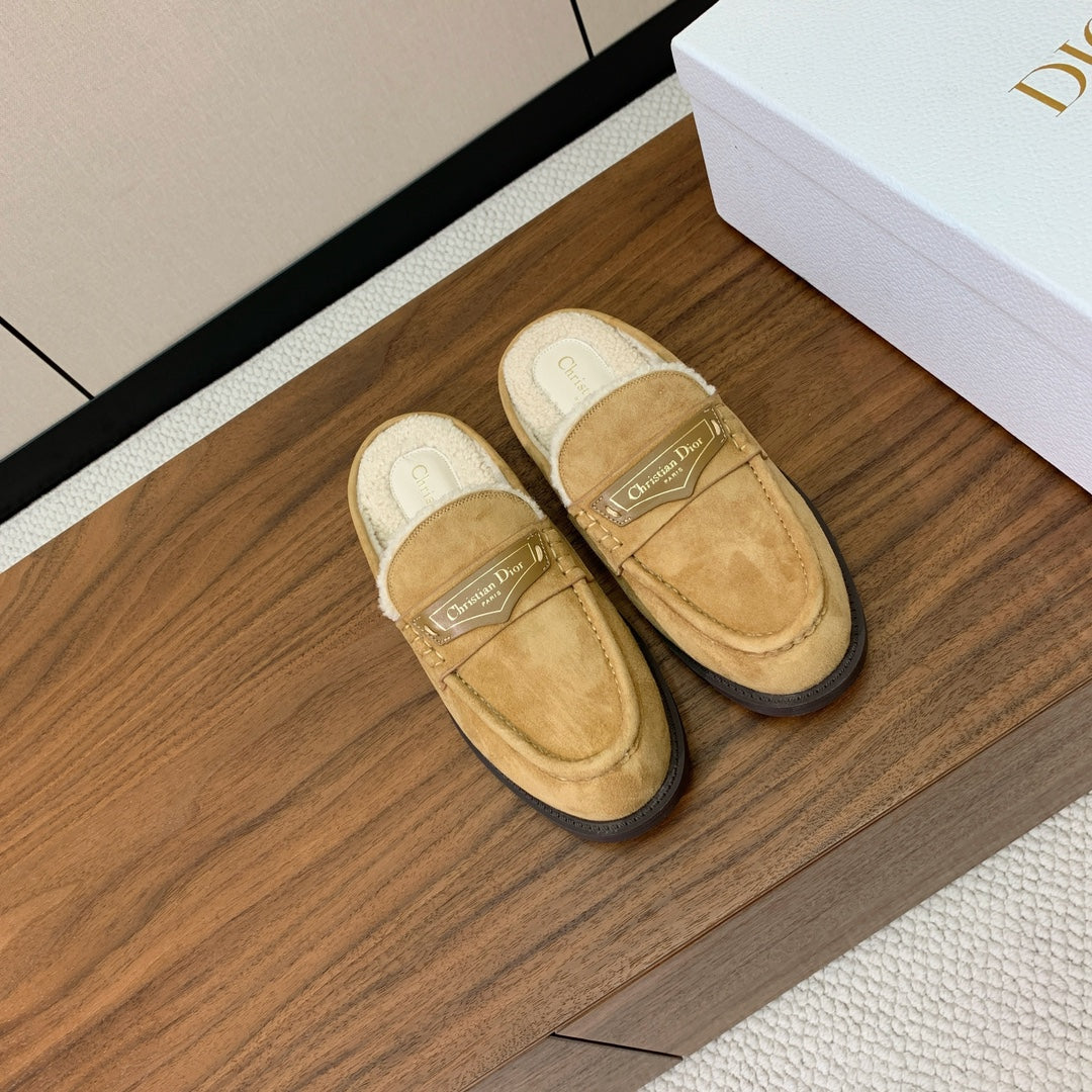 CD Dior Boy Mule Beige Suede Goatskin