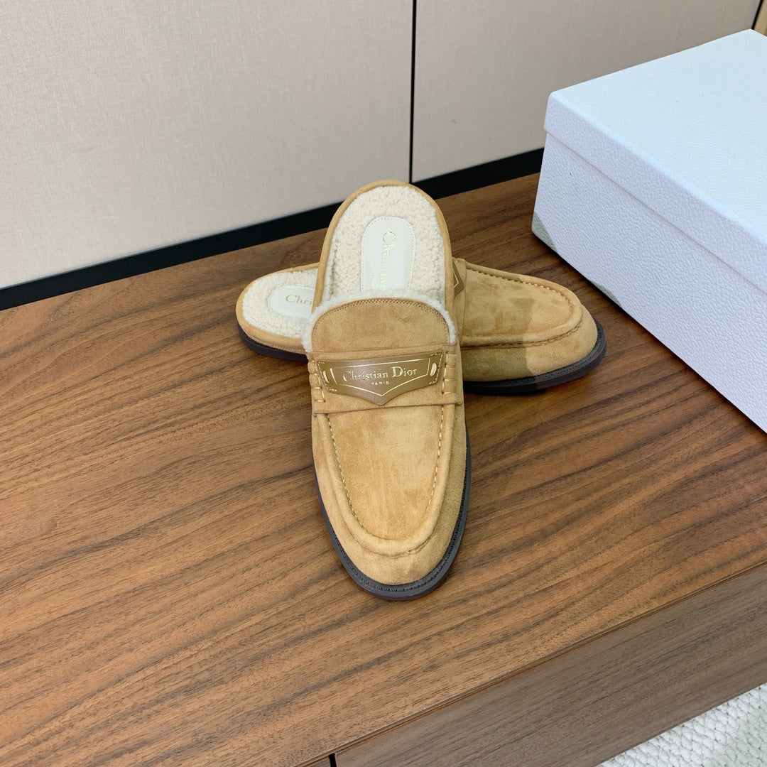 CD Dior Boy Mule Beige Suede Goatskin