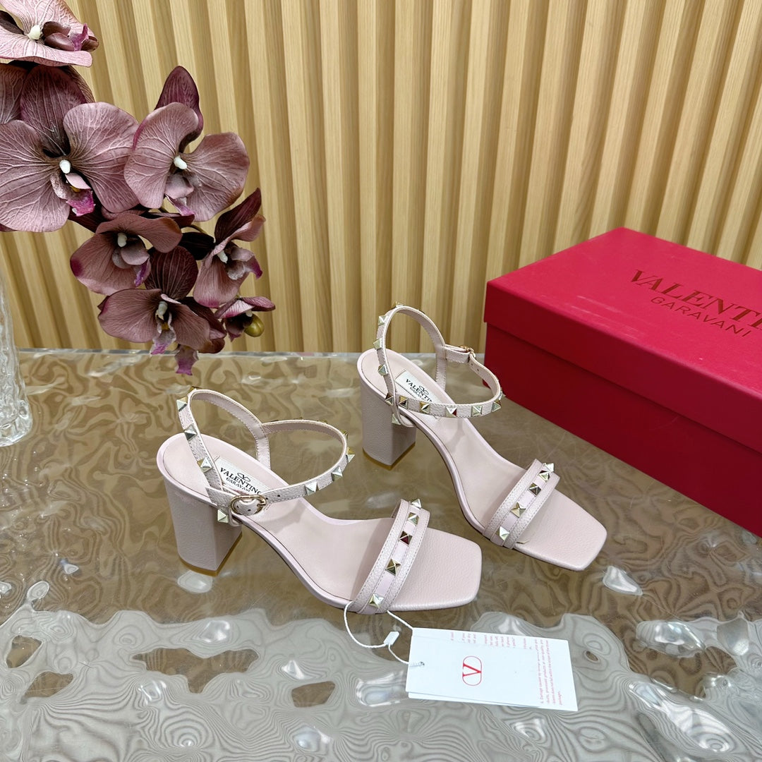 High Sandal 86mm In Rose Pink Cowhide 102068