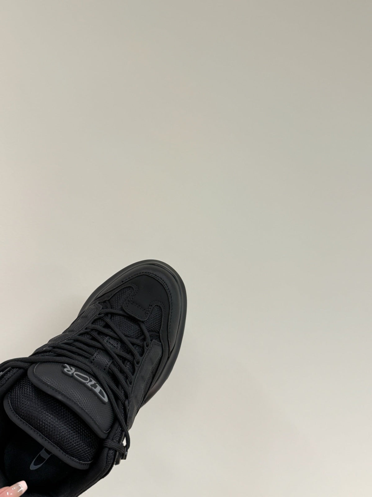 CD Sneaker In Black Calfskin And Mesh Fabric 109248