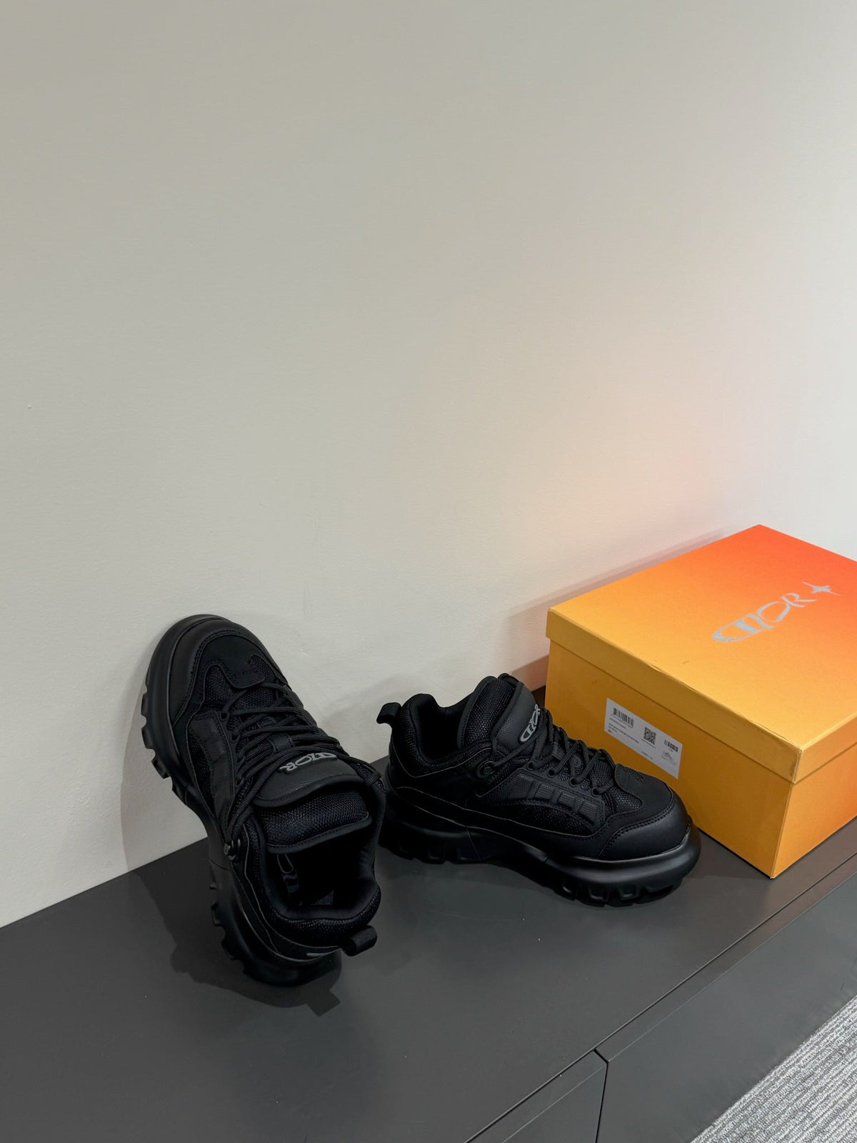CD Sneaker In Black Calfskin And Mesh Fabric 109248