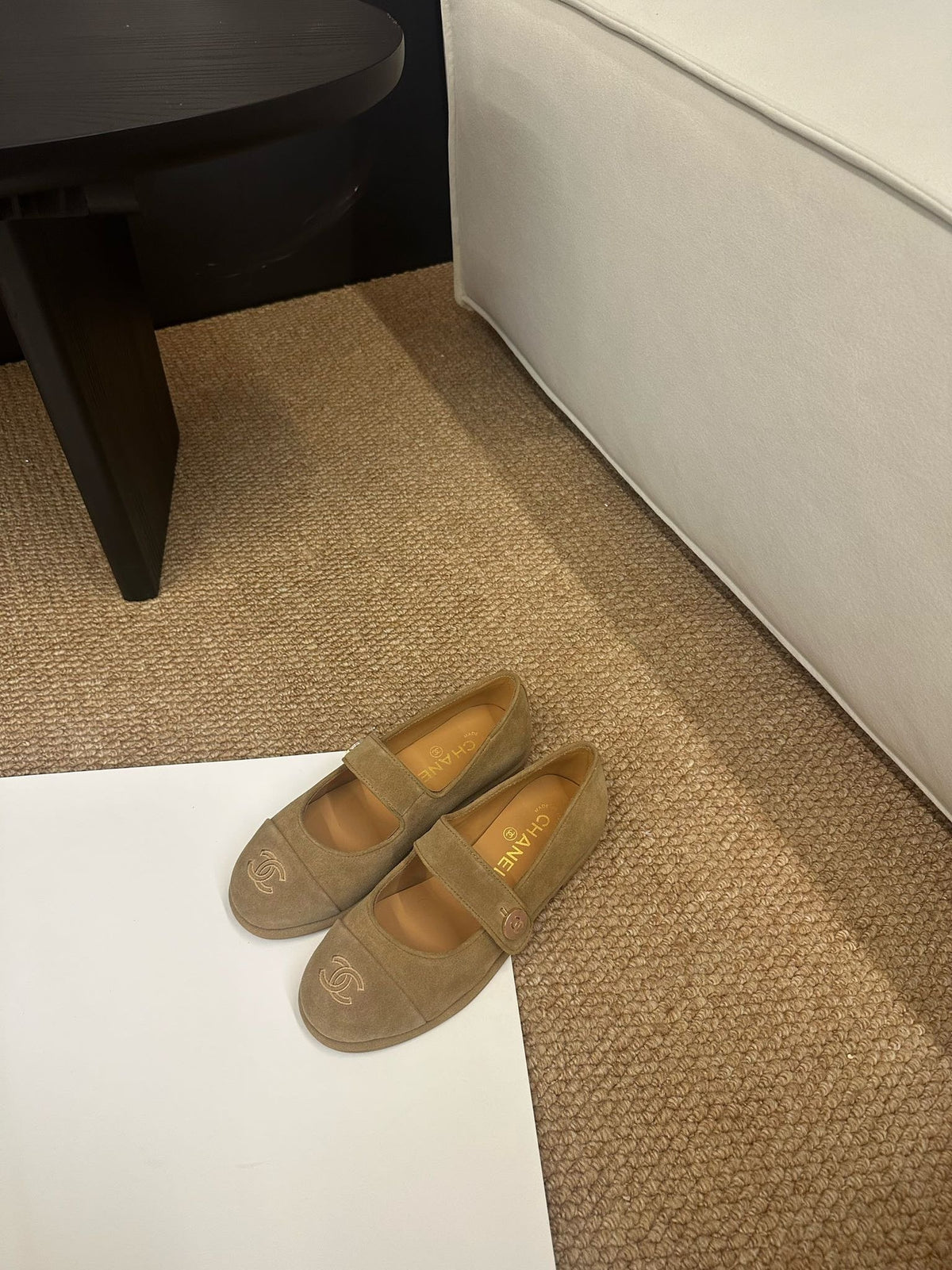 CC 26s Mary Jane Flats Caramel Brown Suede