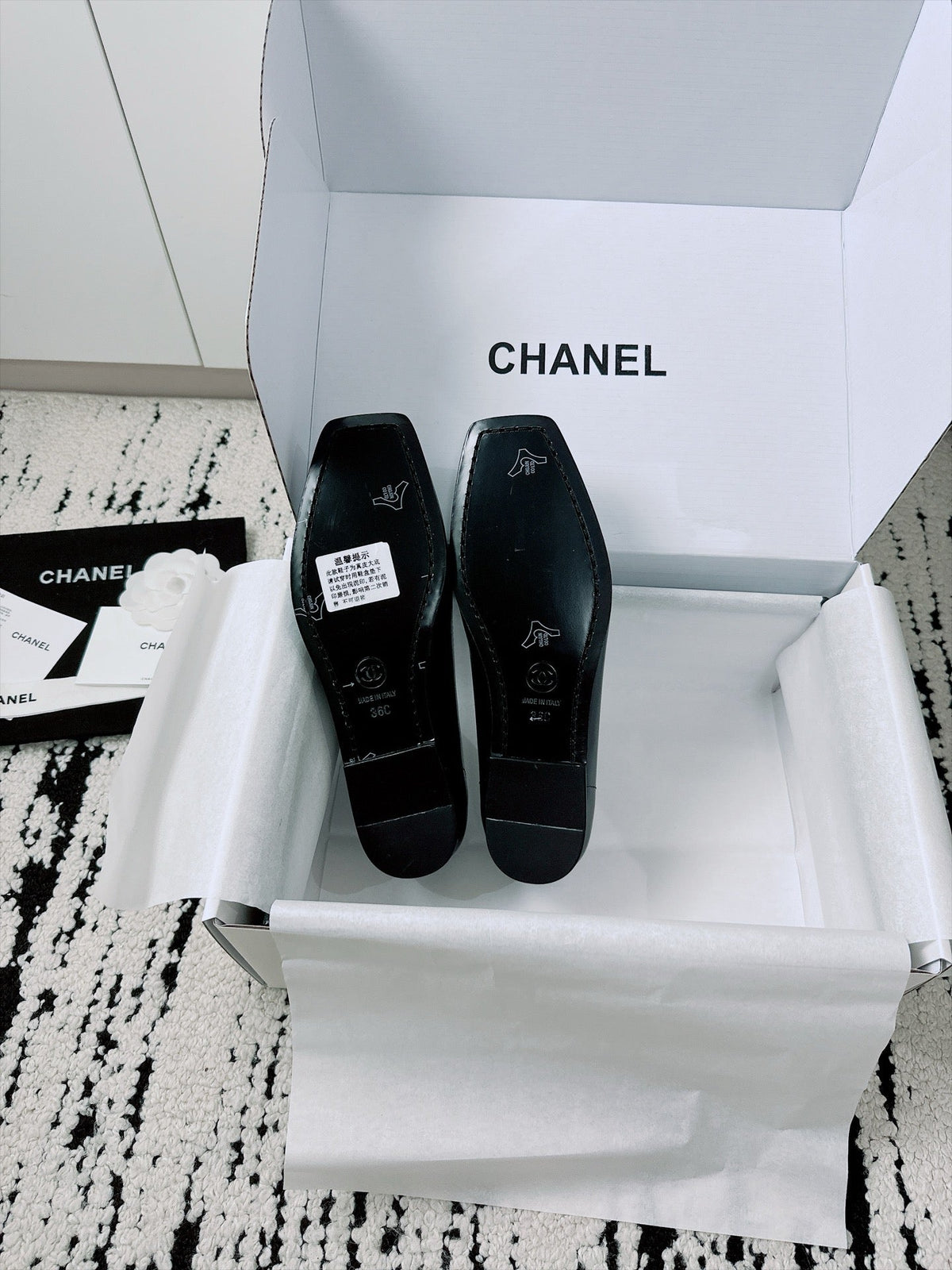 CC AW26 Mocassins Flat Black Shiny Leather 942448