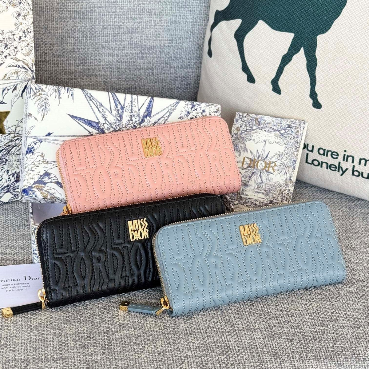 CD Miss Dior Freesia Zipper Wallet Lambskin GHW