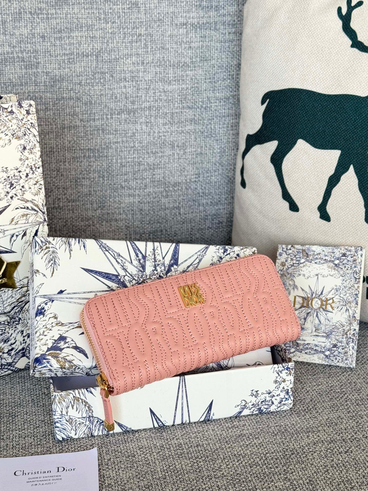 CD Miss Dior Freesia Zipper Wallet Lambskin GHW