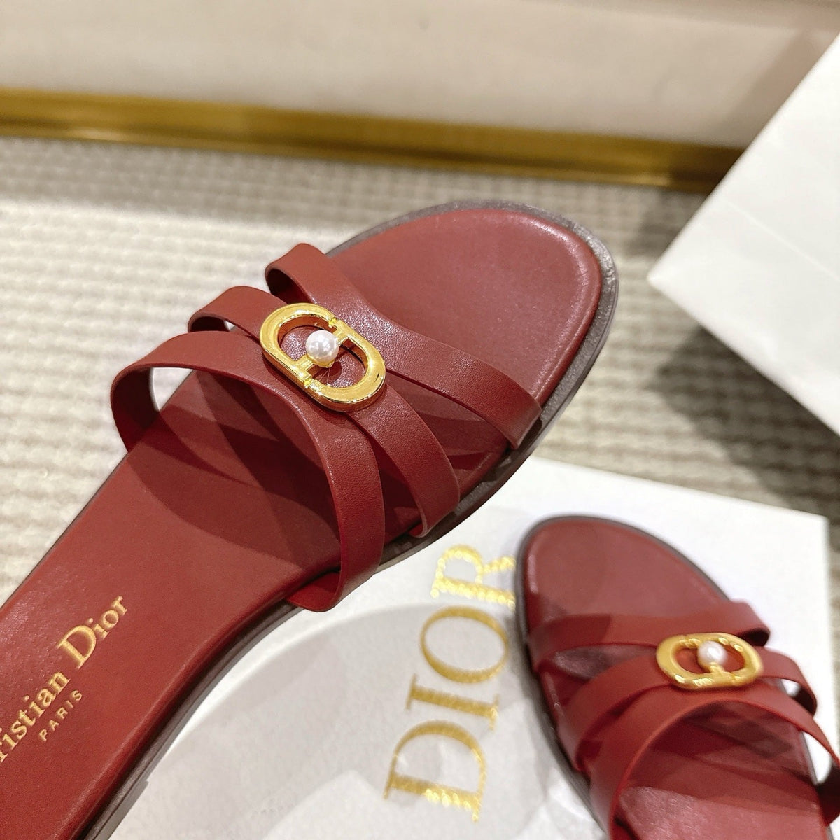 CD 30M Slide Red Calfskin 543739