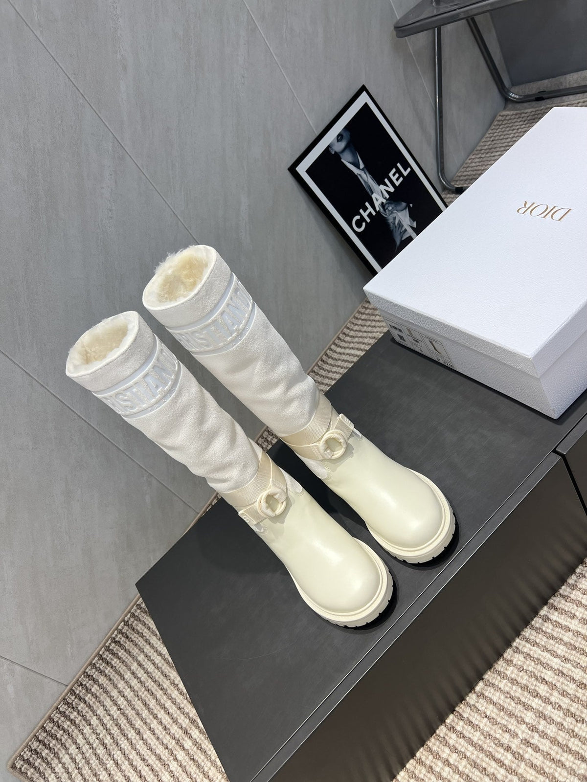 Dior 2025 Boot White Suede Cowhide Fur 502074